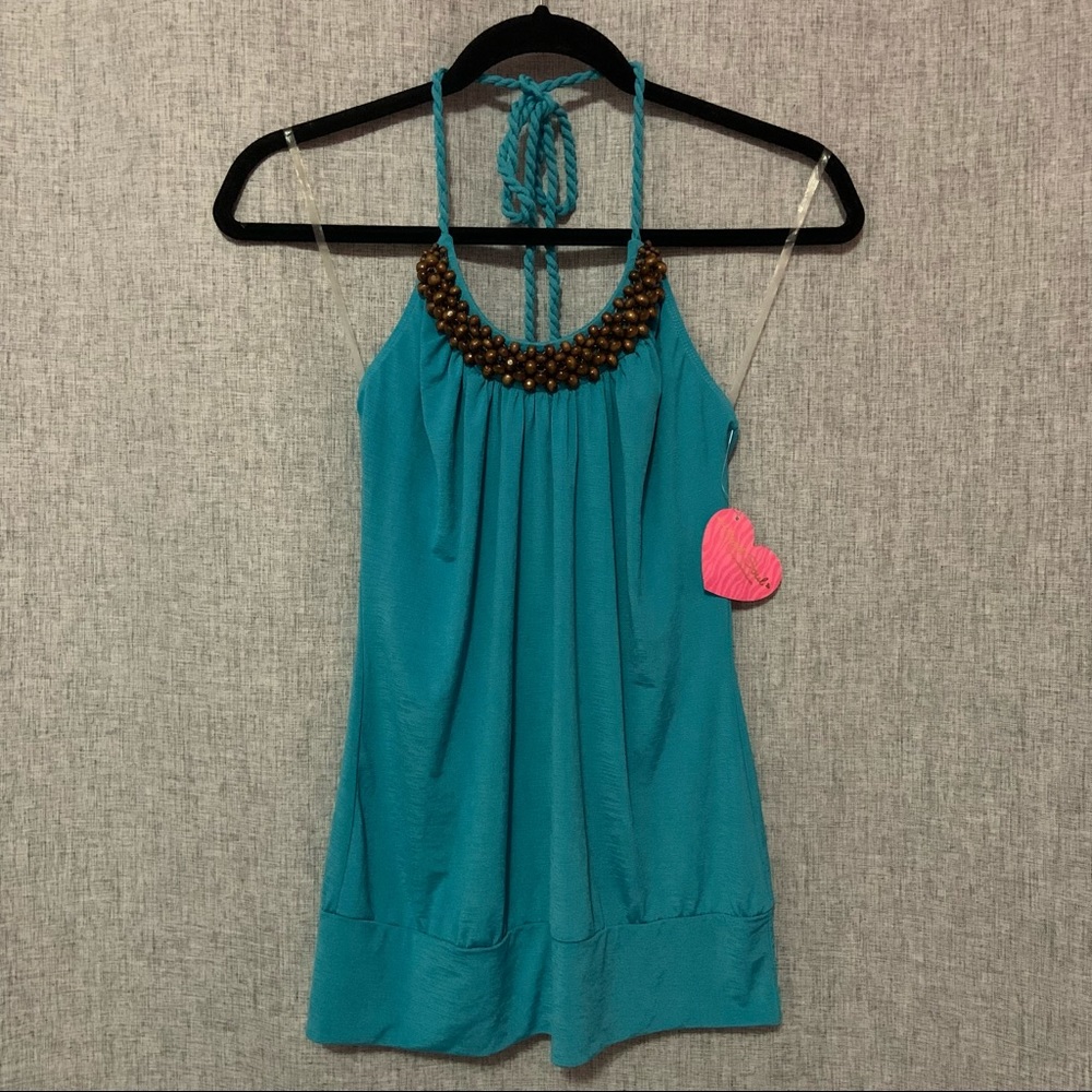 Beaded Bodycon Top Y2k